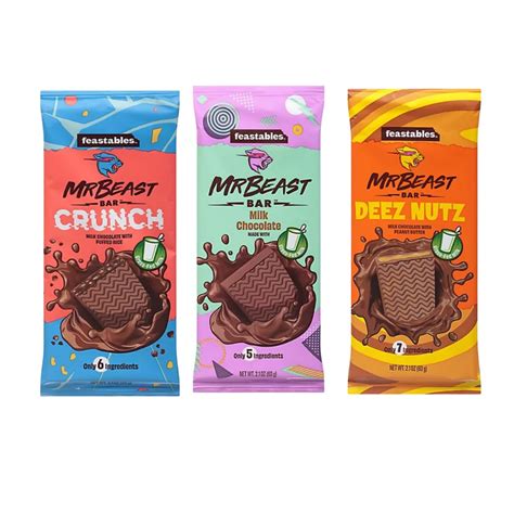 Buy Feastables Mr Beast Chocolate Bars – NEW Deez Nuts Peanut Butter ...