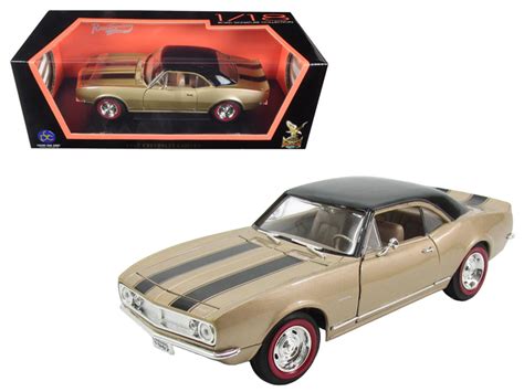 1967 Chevrolet Camaro Z/28 Gold with Black Stripes 1/18 Diecast Model Car by Road Signature ...