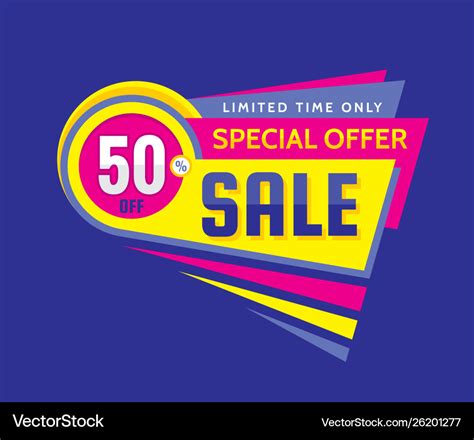 50 off discount - creative banner Royalty Free Vector Image