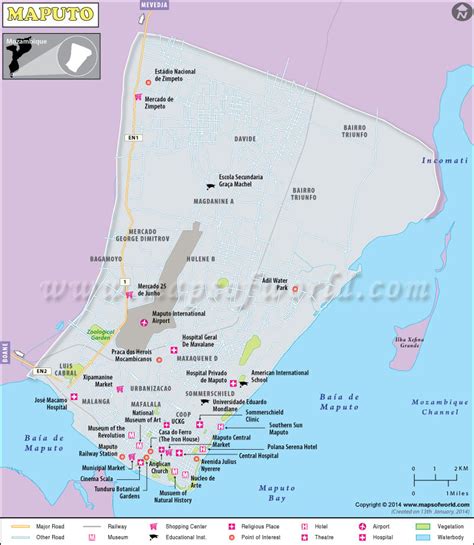 Maputo Map | Map of Maputo City, Mozambique