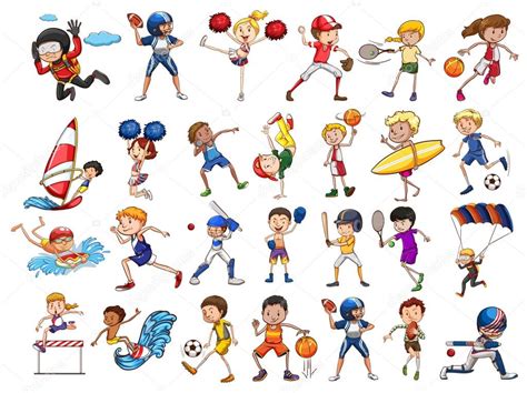 People practicing different sports — Stock Vector © blueringmedia #83746122