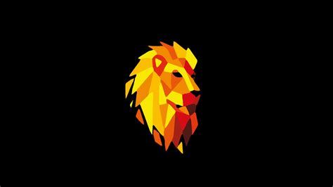 #lion simple background #abstract #animals black background digital art ...