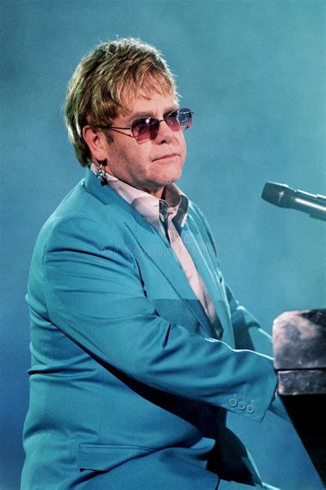 The Singer Elton John during the Concert, Final of the Festivalbar 2001 at the Arena of Verona ...