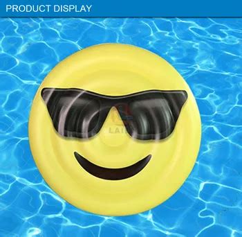 Huge 160 Cm Emoji Swimming Pool Float Sunglasses Emoticon /shape Cute ...