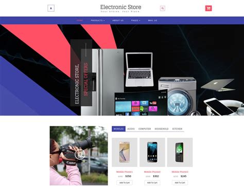 Electronic Store Website Template Free Download - Printable Templates
