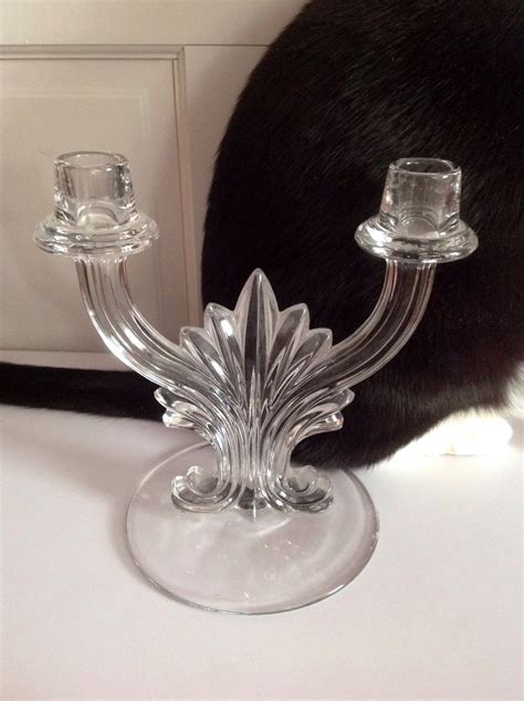 Glass Candle Holder Double Candle Holder Candlestick by | Etsy