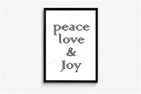 Peace Love Joy Print Poster Wall Art Black and by SnaptureThis