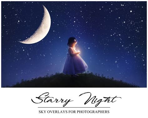 Night Sky Overlays Moon Photoshop Overlays Starry Sky - Etsy