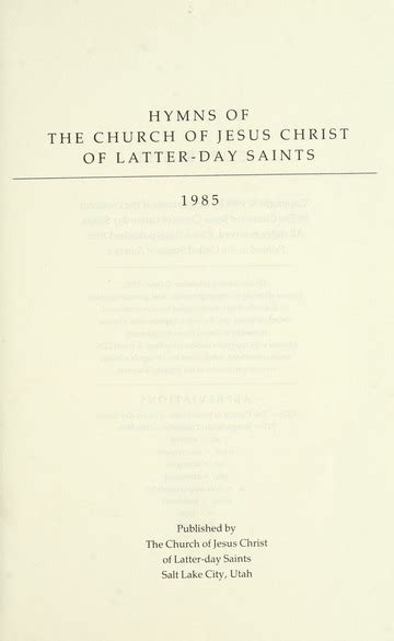 Hymns of the Church of Jesus Christ of Latter-Day Saints : Church of Jesus Christ of Latter-Day ...