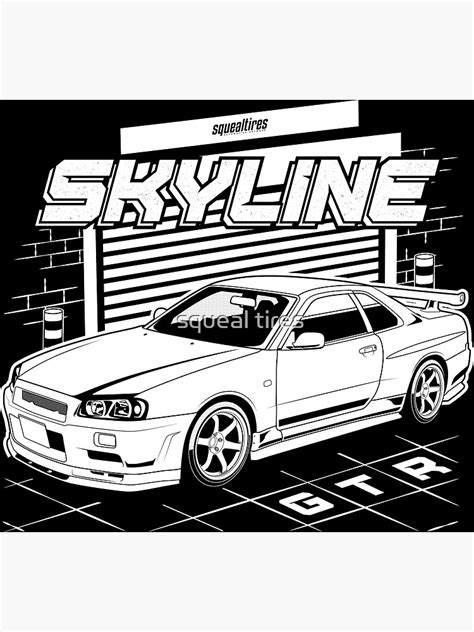 "Skyline GTR R34 (black)" Poster for Sale by haiproject | Redbubble