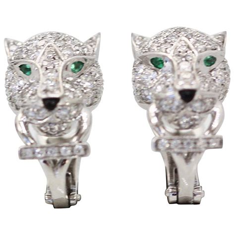 Cartier Diamond Panthere Earrings 18 Karat White Gold at 1stDibs ...