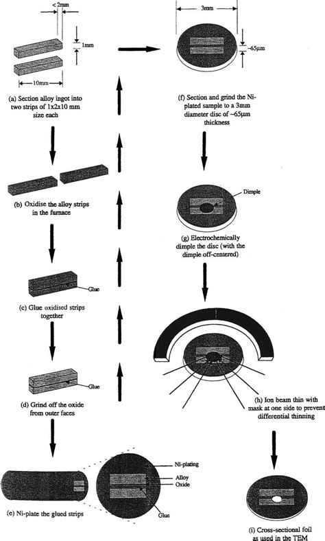 Schematic illustration of cross-sectional TEM sample preparation ...