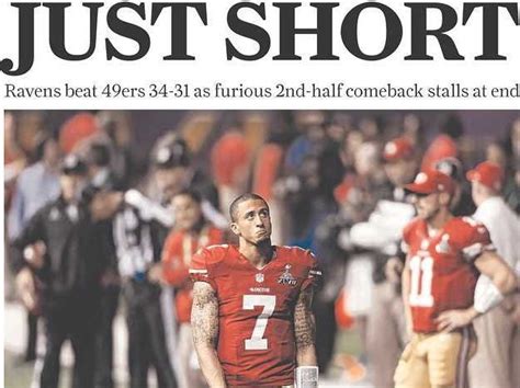 Sad Colin Kaepernick Picture On Front Page Of SF Chronicle - Business Insider