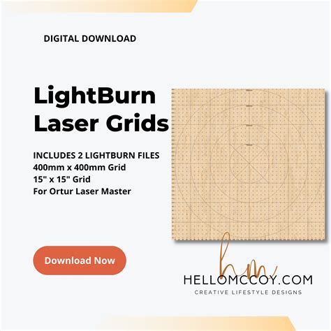 Simple Lightburn Laser Grid Set for Ortur Laser Master 400mm X 400mm 15 X 15 Metric MM Laser ...