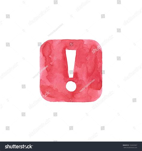 Attention Icon Red Button Exclamation Mark Stock Illustration 132424367 ...