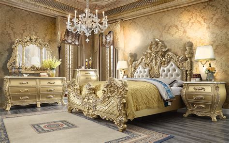 Homey Design HD-1801 - Eastern King 5Pc Bedroom Set Metallic Antique ...