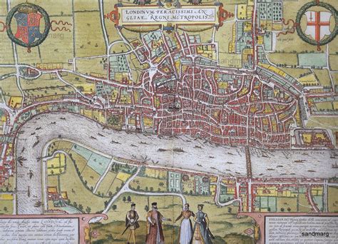 Historical Map of Mid-Tudor London Frans Hogenberg