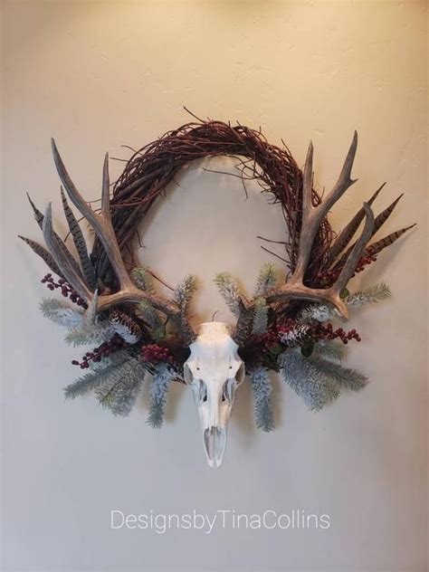 Antler Wreaths-deer Antler Wreath-christmas Wreath With - Etsy | Antler ...