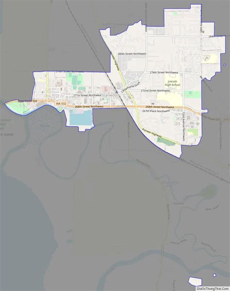 Map of Stanwood city, Washington