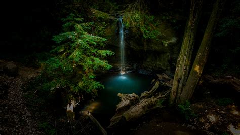 Free Images : tree, nature, waterfall, wilderness, wood, night, sunlight, river, stream, green ...