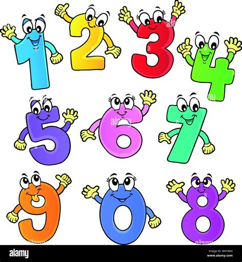 Cartoon numbers theme set 2 - eps10 vector illustration Stock Vector ...