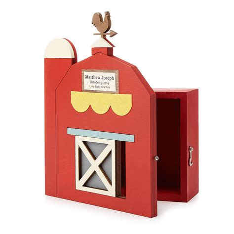 Personalized Barn Baby Keepsake Box | wood keepsake box, baby | UncommonGoods