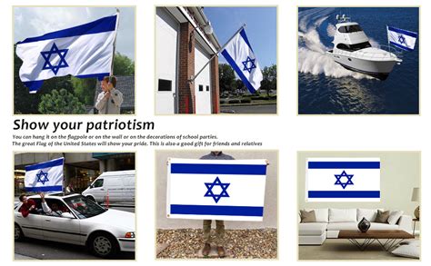 Amazon.com : tnpun Israel Flag Outdoor Israeli Flags 3x5 Double Sided ...