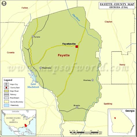 Fayette County Map, Map of Fayette County Georgia