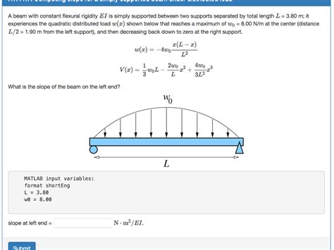 Solved A beam with constant flexural rigidity EI is simply | Chegg.com