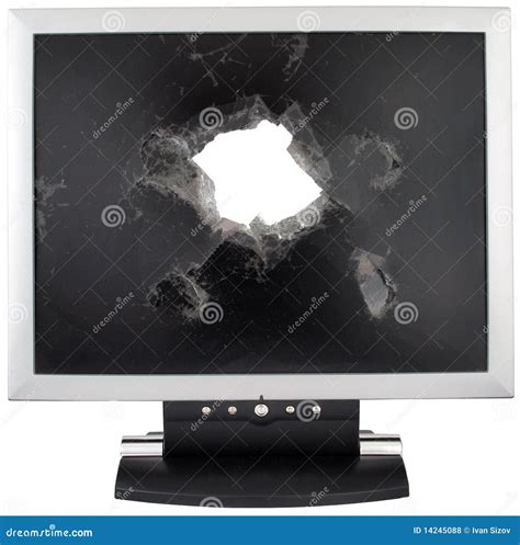 Broken monitor stock photo. Image of demolishing, screen - 14245088