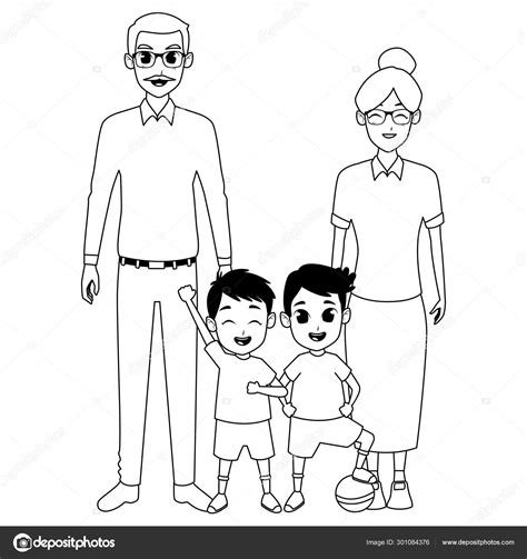 Grandparent Clipart Black And White