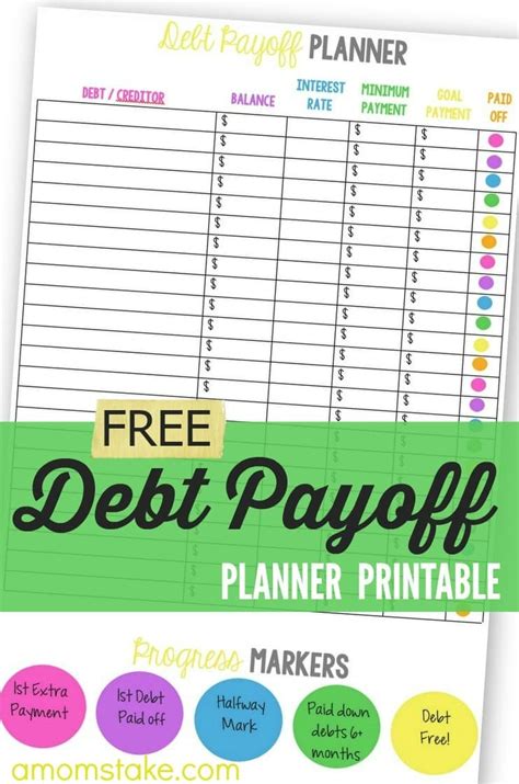 Debt Payoff Planner Worksheet - A Mom's Take