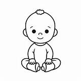 Simple Baby Coloring For Kids  Page sketch template