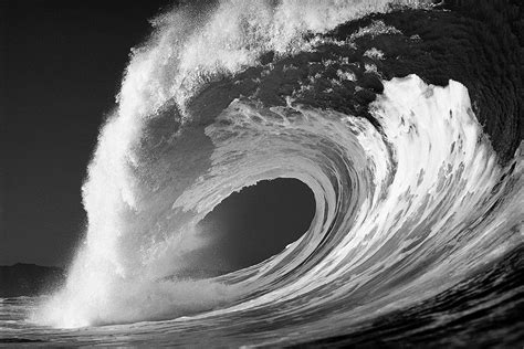 Black And White Wave Photography