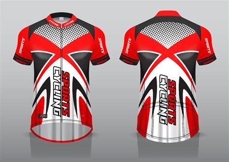 jersey design for cycling, front and back view, and easy to edit and print on fabric, sportswear ...