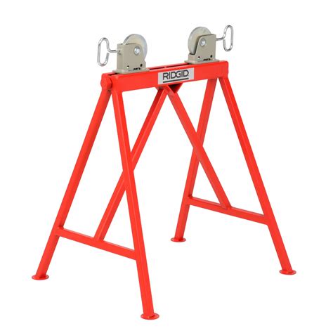 RIDGID Roller Head Pipe Stand, 2 to 36 in Pipe Capacity, 34 in Overall Height, 2,500 lb Load ...