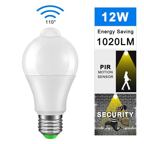 LED PIR Motion Sensor Lamp 12w AC 85 265V Led Bulb 18w Auto Smart Led PIR Infrared Body Sound ...