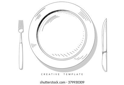 Ponga en escena la cubertería. Horquilla: vector de stock (libre de ...