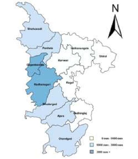 Figure No. 6. Choropleth map of Kolhapur district based on average... | Download Scientific Diagram