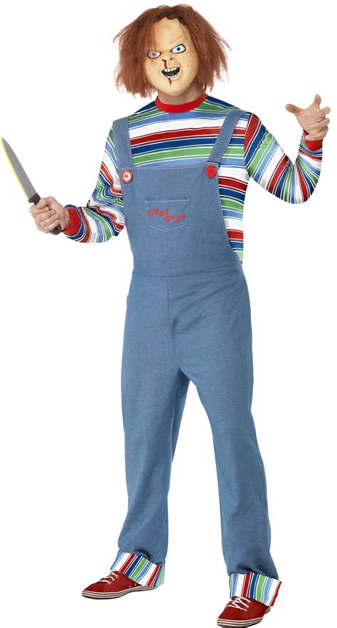 Mens Chucky Costume Halloween Fancy Dress Childs Play Movie Outfit ...