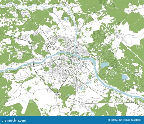 Map of the City of Tver, Russia Stock Illustration - Illustration of road, 2021: 158927409