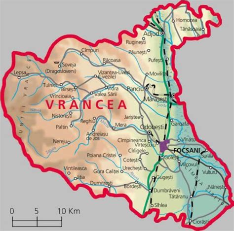 Judetul Vrancea, Harta judet Vrancea