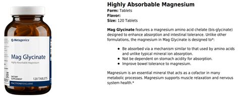 Metagenics Magnesium Glycinate Benefits - Inner Good Canada