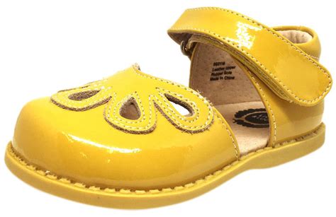 Livie & Luca Girl's Petal Yellow Patent Leather with Petal Cutout Hook ...