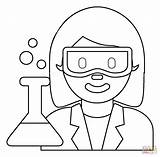 Woman Scientist Emoji coloring Page  Free Printable Coloring Pages sketch template