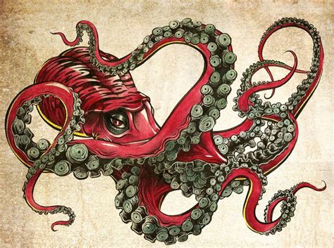 New Art Prints | Society6 | Pulpos ilustracion, Dibujo de pulpo, Pulpos ...