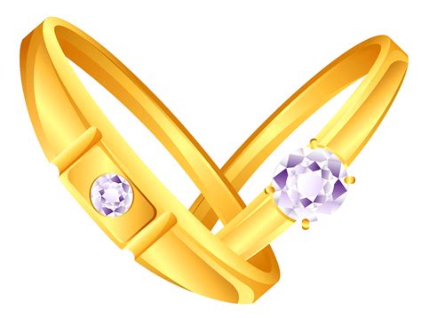 Wedding golden rings PNG image