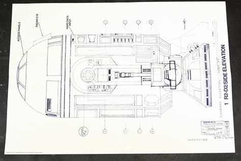 Vintage Star Wars Blueprint for R2-D2 / Side Elevation 1