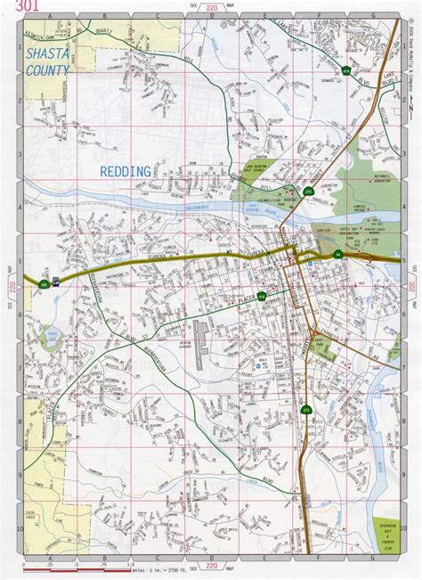 Map of Redding city, California. Free large detailed road map Redding CA