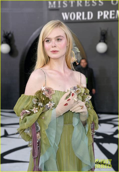 Elle Fanning Accessorizes Green Gown With Blood Drops at 'Maleficent 2 ...